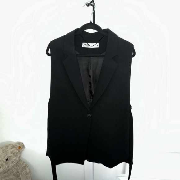 🖤 Zara Sleeveless Blazer Vest – Size L - Picture 2 of 3